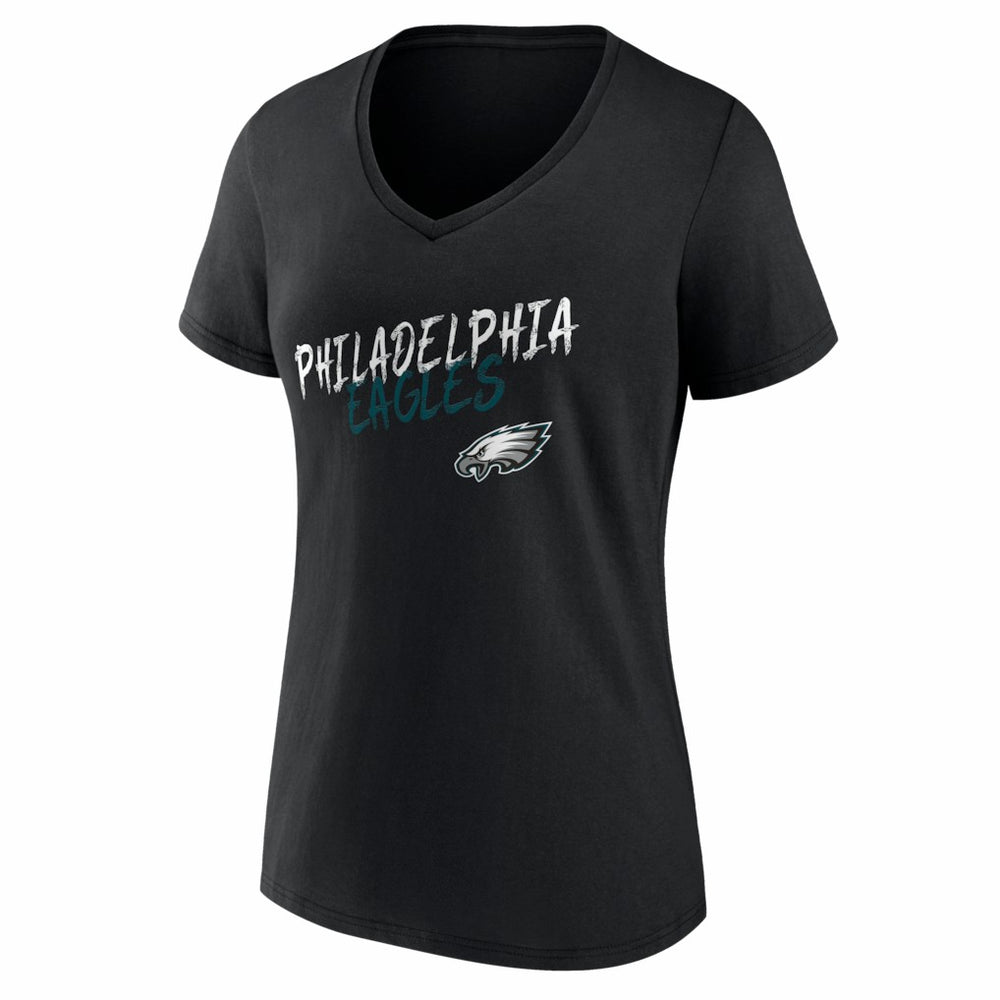 Philadelphia Eagles Women's Hustle V-Neck T-Shirt Black | NFL