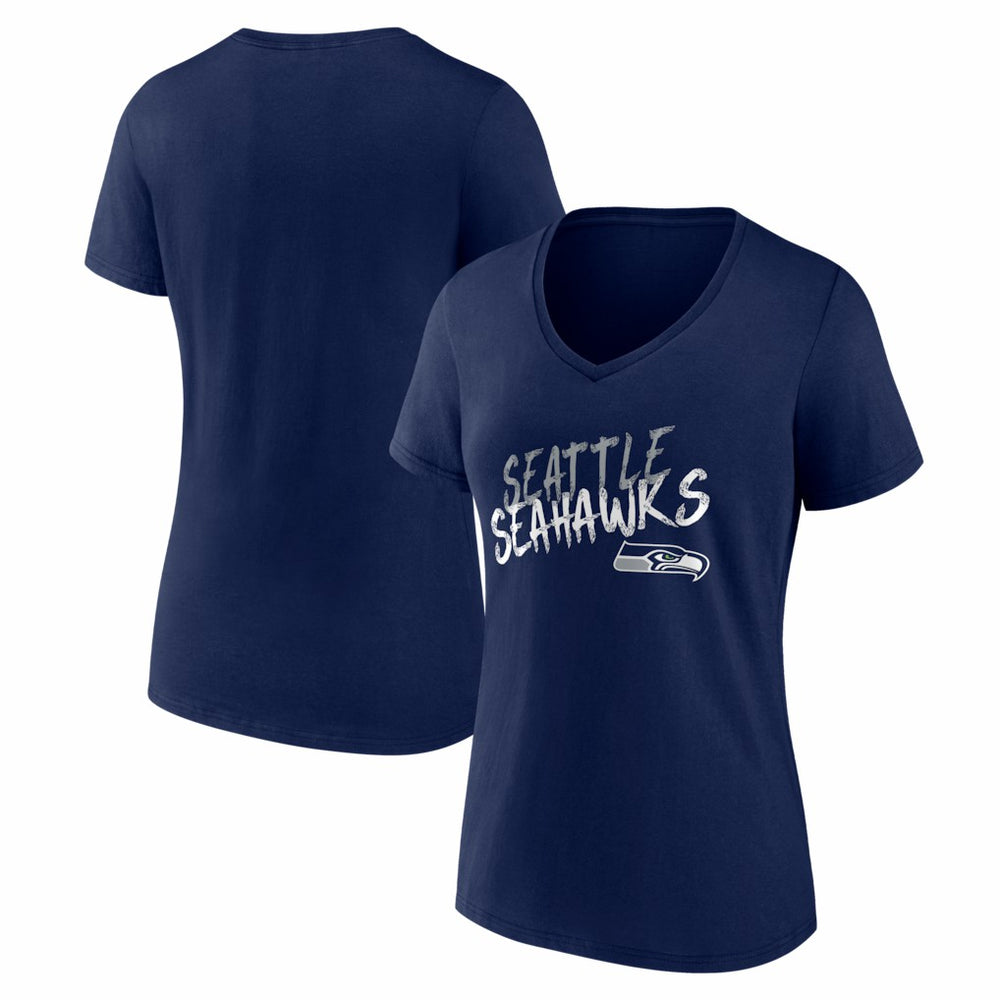 Seattle Seahawks Women's Hustle V-Neck T-Shirt College Navy | NFL
