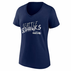 Seattle Seahawks Women's Hustle V-Neck T-Shirt College Navy | NFL