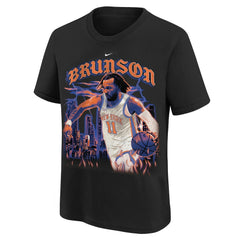 Jalen Brunson New York Knicks Youth City Edition Player T-Shirt Black - NBA