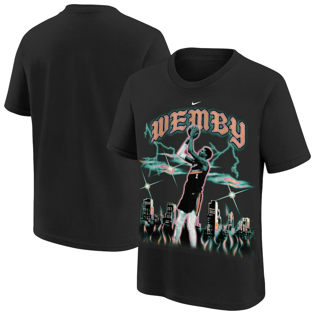 Victor Wembanyama San Antonio Spurs Youth City Edition Player T-Shirt Black - NBA