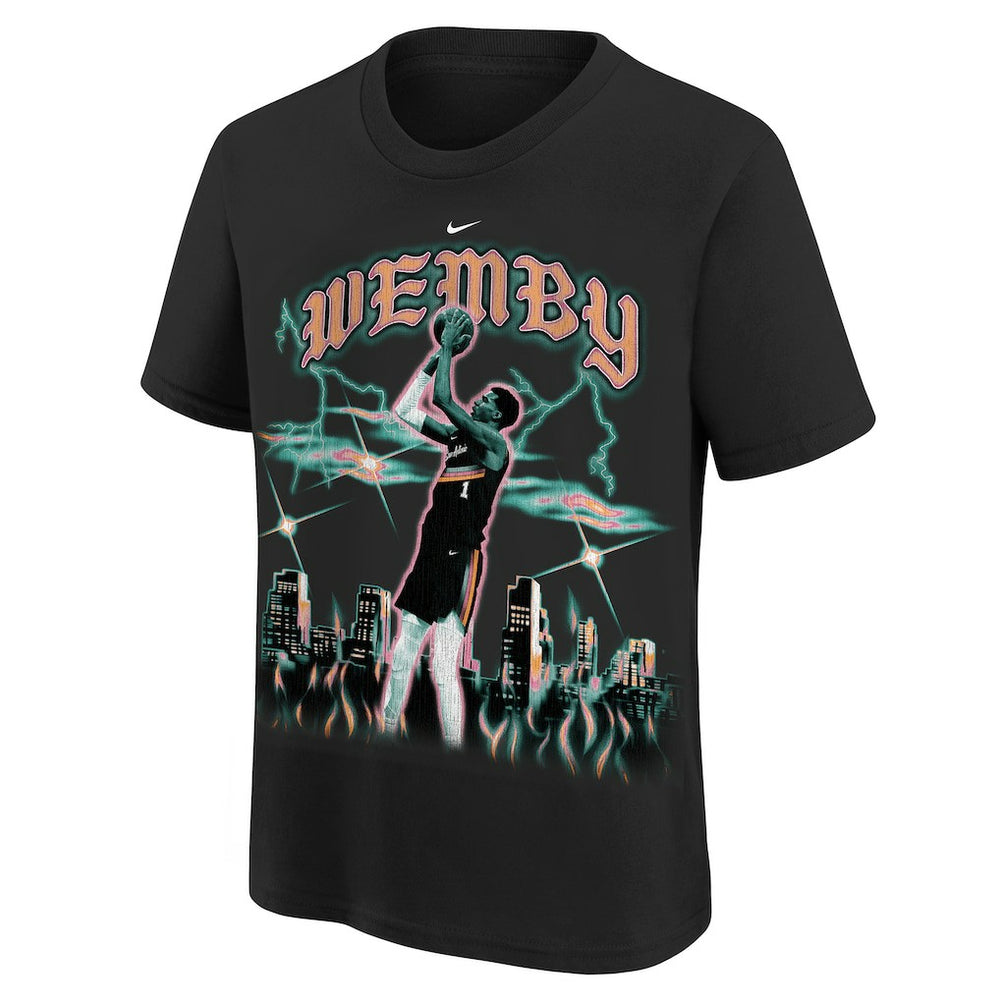 Victor Wembanyama San Antonio Spurs Youth City Edition Player T-Shirt Black - NBA