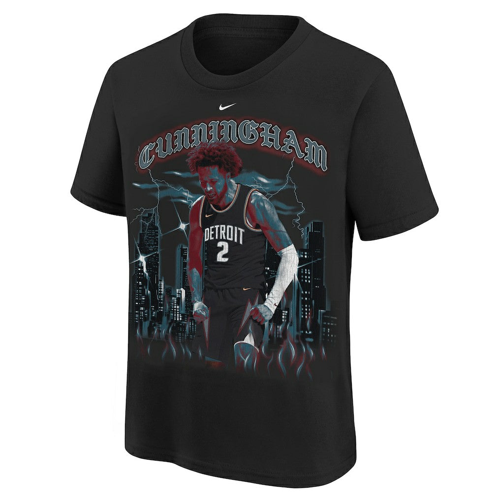Cade Cunningham Detroit Pistons Youth City Edition Player T-Shirt Black - NBA