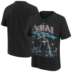 Shai Gilgeous-Alexander Oklahoma City Thunder Youth City Edition Player T-Shirt Black - NBA