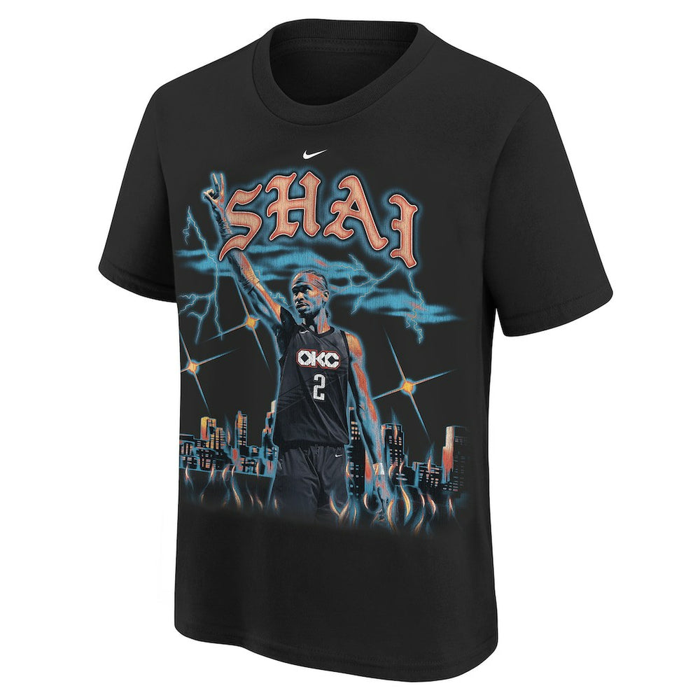 Shai Gilgeous-Alexander Oklahoma City Thunder Youth City Edition Player T-Shirt Black - NBA