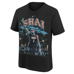 Shai Gilgeous-Alexander Oklahoma City Thunder Youth City Edition Player T-Shirt Black - NBA