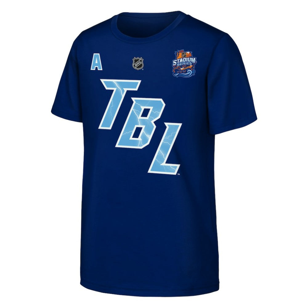 Nikita Kucherov Tampa Bay Lightning Fanatics Youth Alternate Captain 2026 Stadium Series T-Shirt - Blue - NHL
