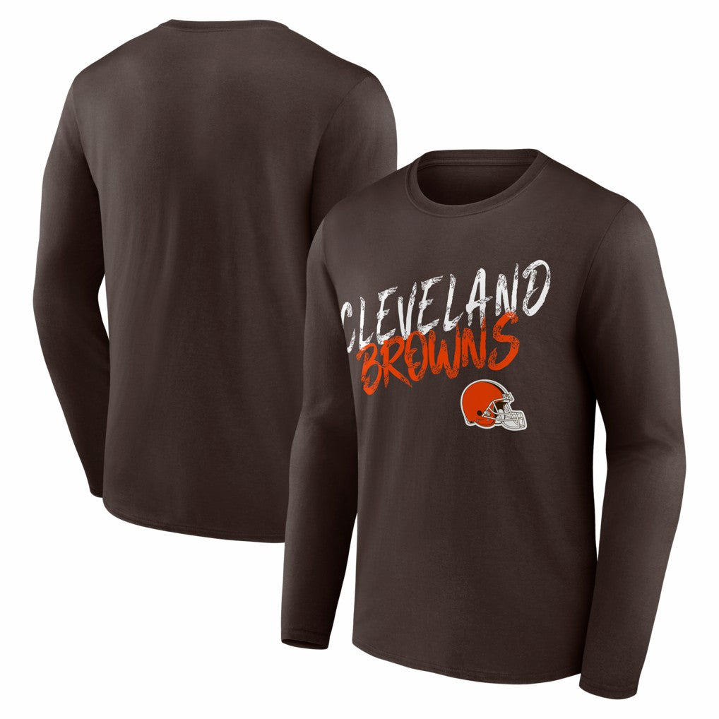 Cleveland Browns Hustle Long Sleeve T-Shirt Brown | NFL