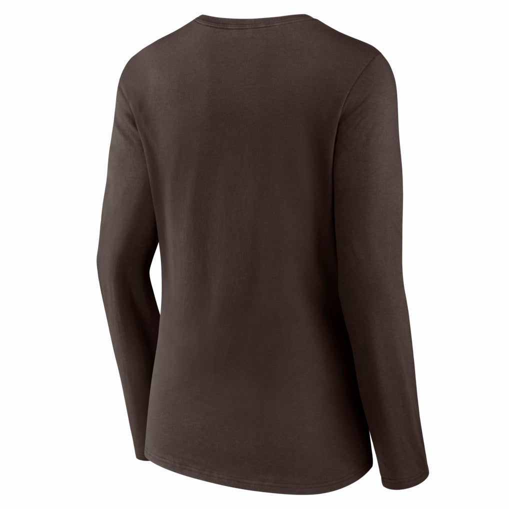 Cleveland Browns Women's Hustle Long Sleeve V-Neck T-Shirt Brown | NFL