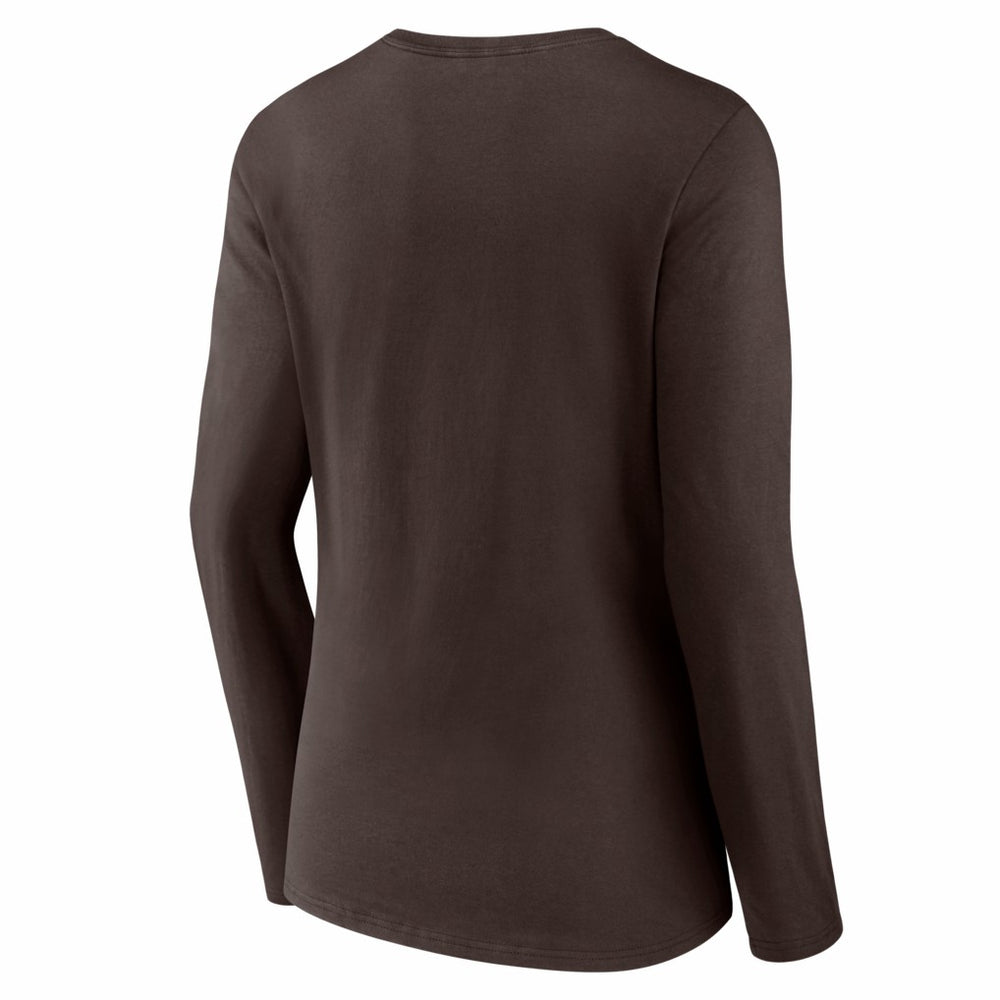 Cleveland Browns Women's Hustle Long Sleeve V-Neck T-Shirt Brown | NFL