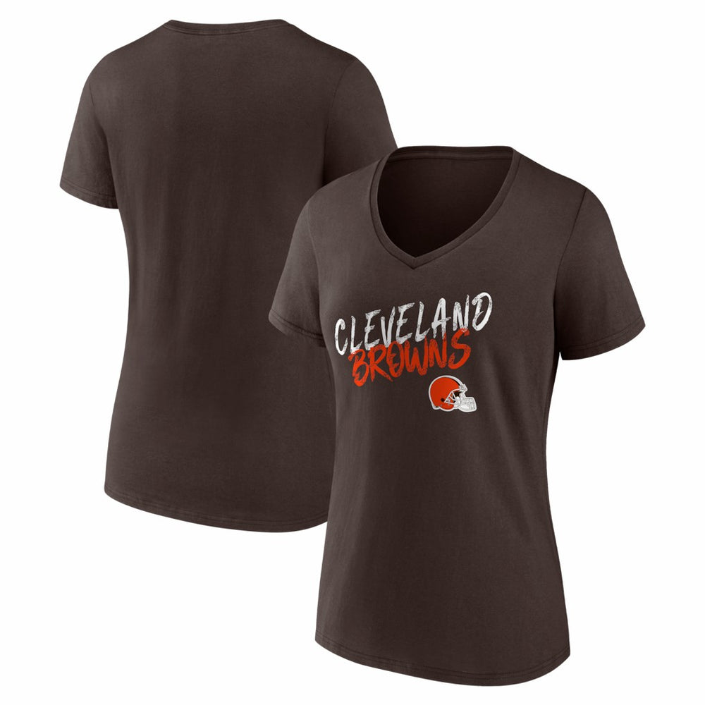 Cleveland Browns Women's Hustle V-Neck T-Shirt Brown | NFL