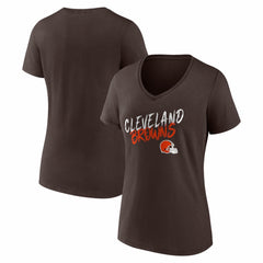 Cleveland Browns Women's Hustle V-Neck T-Shirt Brown | NFL