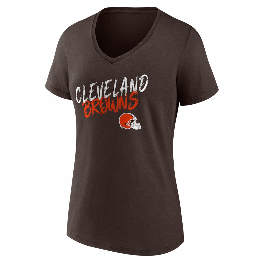 Cleveland Browns Women's Hustle V-Neck T-Shirt Brown | NFL