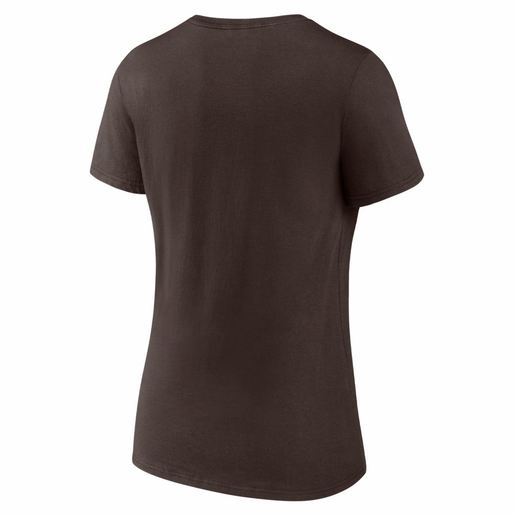 Cleveland Browns Women's Hustle V-Neck T-Shirt Brown | NFL