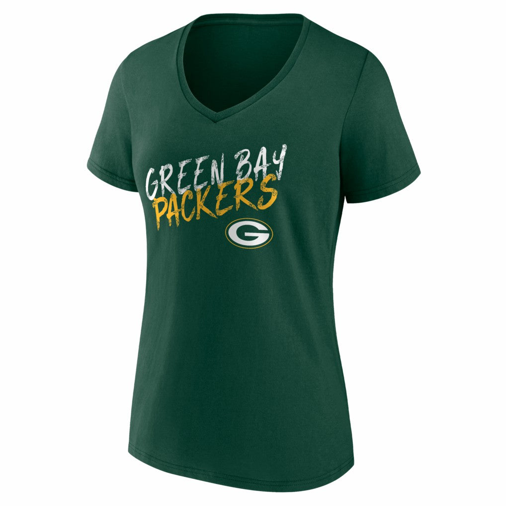 Green Bay Packers Women's Hustle V-Neck T-Shirt Green | NFL