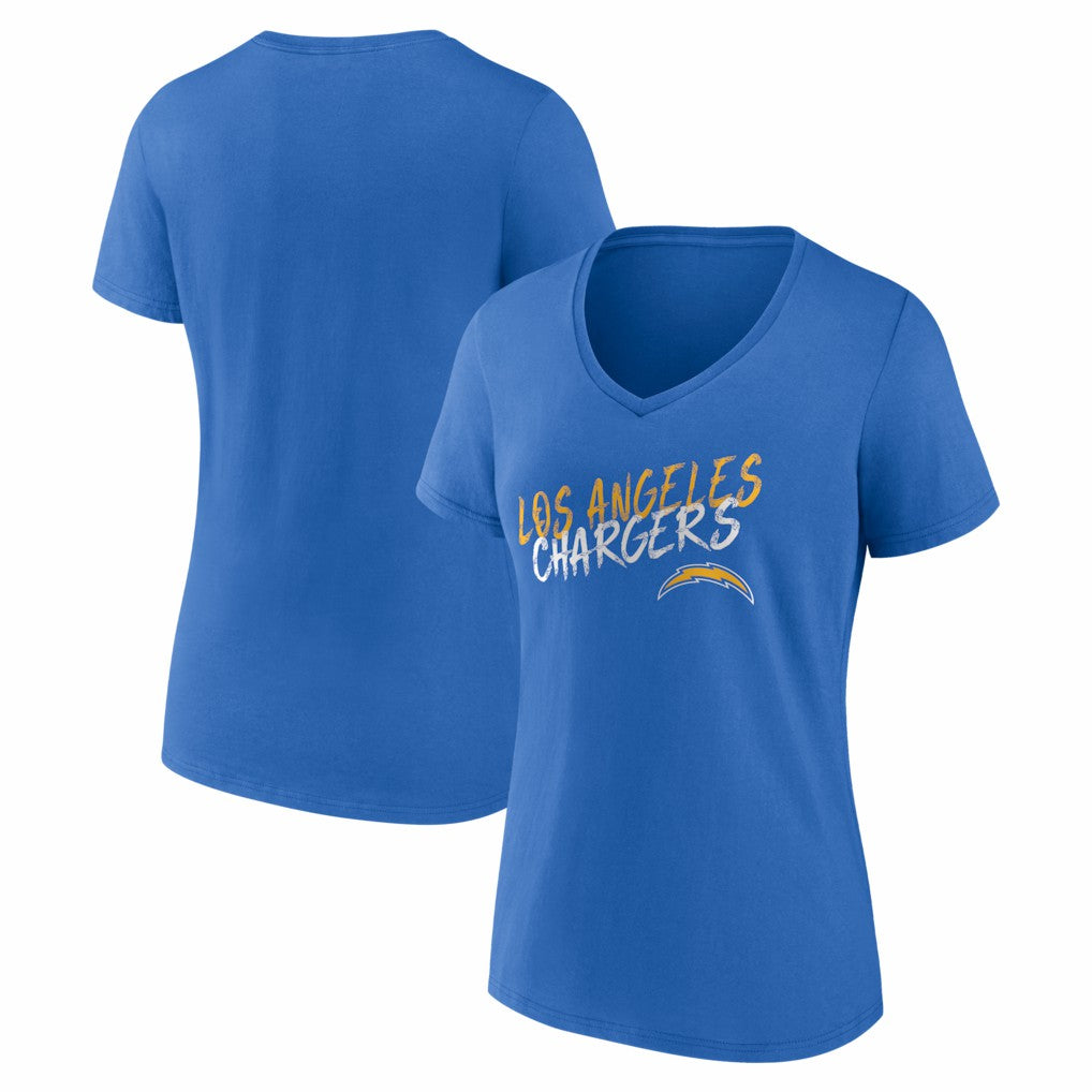 Los Angeles Chargers Women's Hustle V-Neck T-Shirt Powder Blue | NFL