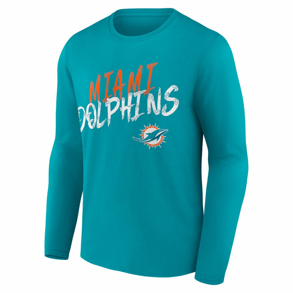 Miami Dolphins Hustle Long Sleeve T-Shirt Aqua | NFL