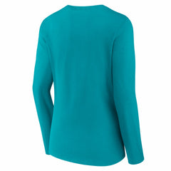 Miami Dolphins Women's Hustle Long Sleeve V-Neck T-Shirt Aqua | NFL