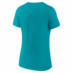 Miami Dolphins Women's Hustle V-Neck T-Shirt Aqua | NFL