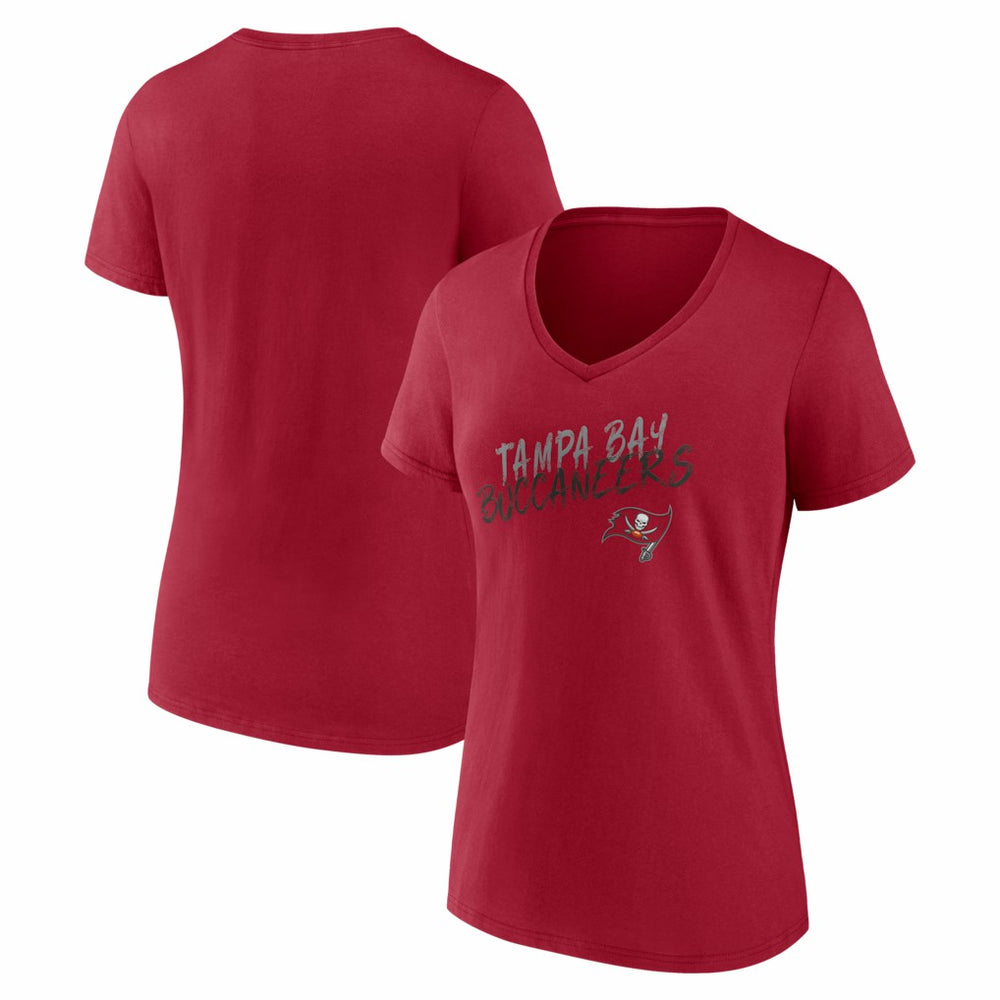 Tampa Bay Buccaneers Women's Hustle V-Neck T-Shirt Red | NFL