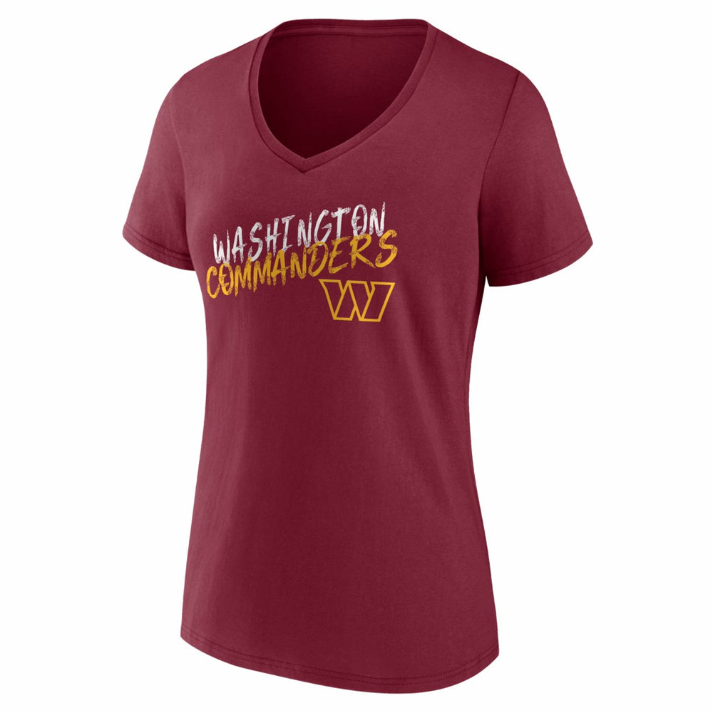 Washington Commanders Women's Hustle V-Neck T-Shirt Burgundy | NFL