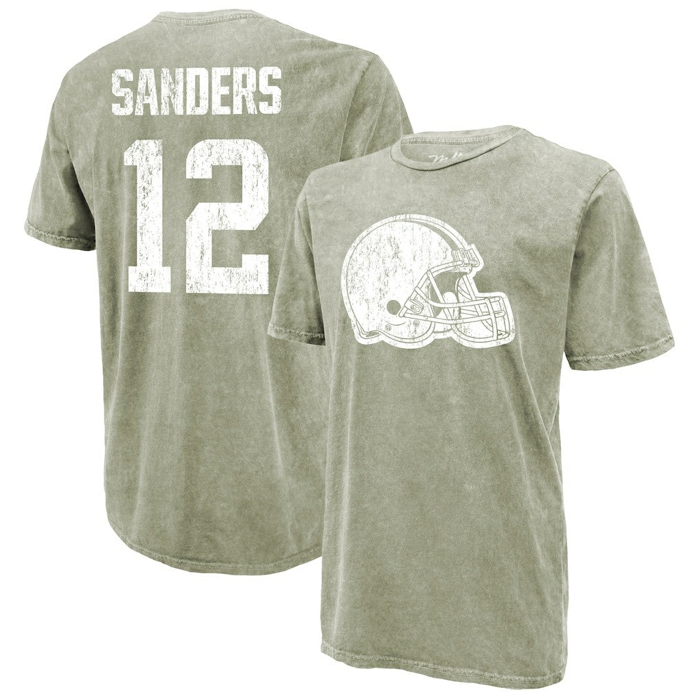 Shedeur Sanders Cleveland Browns Majestic Threads Mineral Wash Name & Number T-Shirt Moss Green | NFL