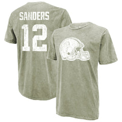 Shedeur Sanders Cleveland Browns Majestic Threads Mineral Wash Name & Number T-Shirt Moss Green | NFL