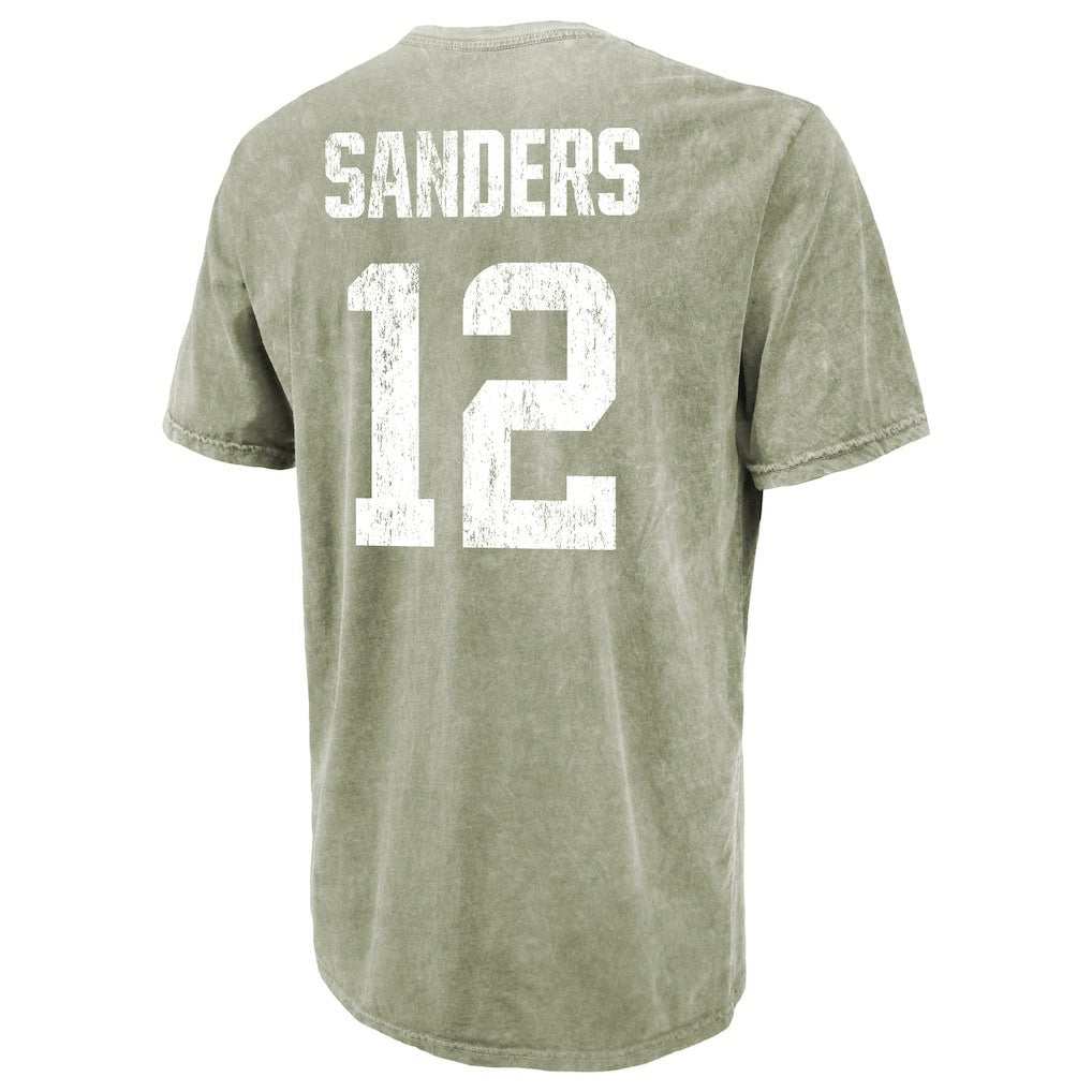 Shedeur Sanders Cleveland Browns Majestic Threads Mineral Wash Name & Number T-Shirt Moss Green | NFL