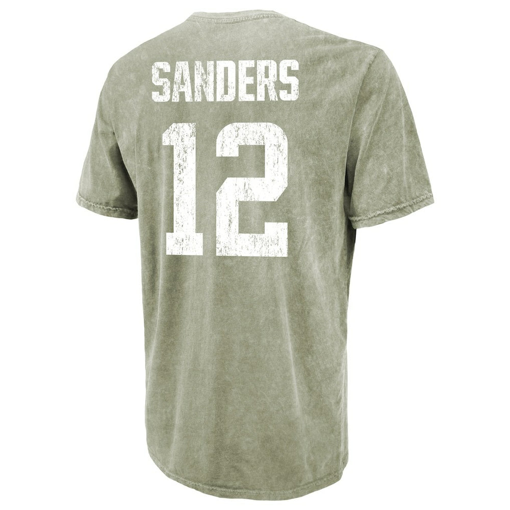 Shedeur Sanders Cleveland Browns Majestic Threads Mineral Wash Name & Number T-Shirt Moss Green | NFL