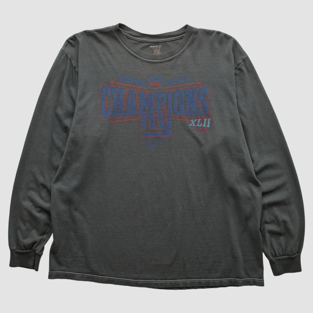 New York Giants Reebok 2008 Long Sleeve T-shirt Charcoal Vintage | Fanatics