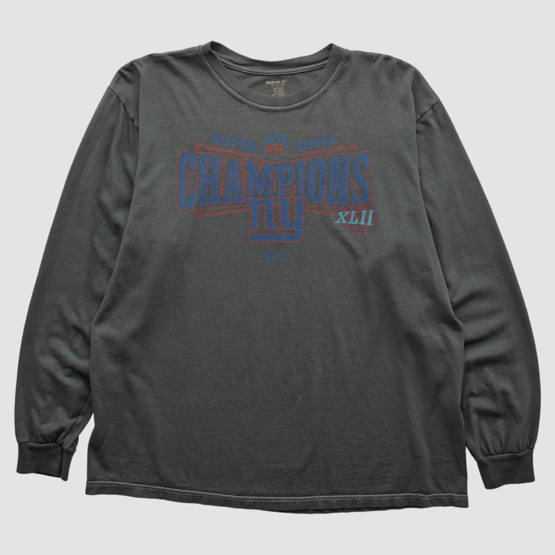 New York Giants Reebok 2008 Long Sleeve T-shirt Charcoal Vintage | Fanatics