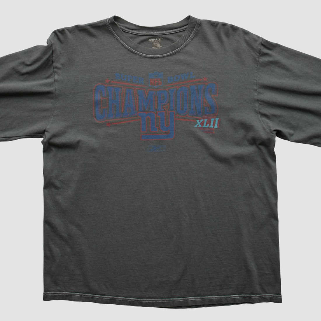 New York Giants Reebok 2008 Long Sleeve T-shirt Charcoal Vintage | Fanatics