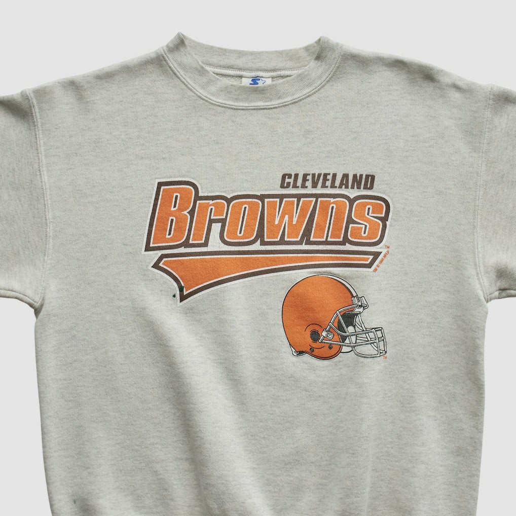 Cleveland Browns Starter 90s Pullover Sweatshirt Heather Gray Vintage | Fanatics