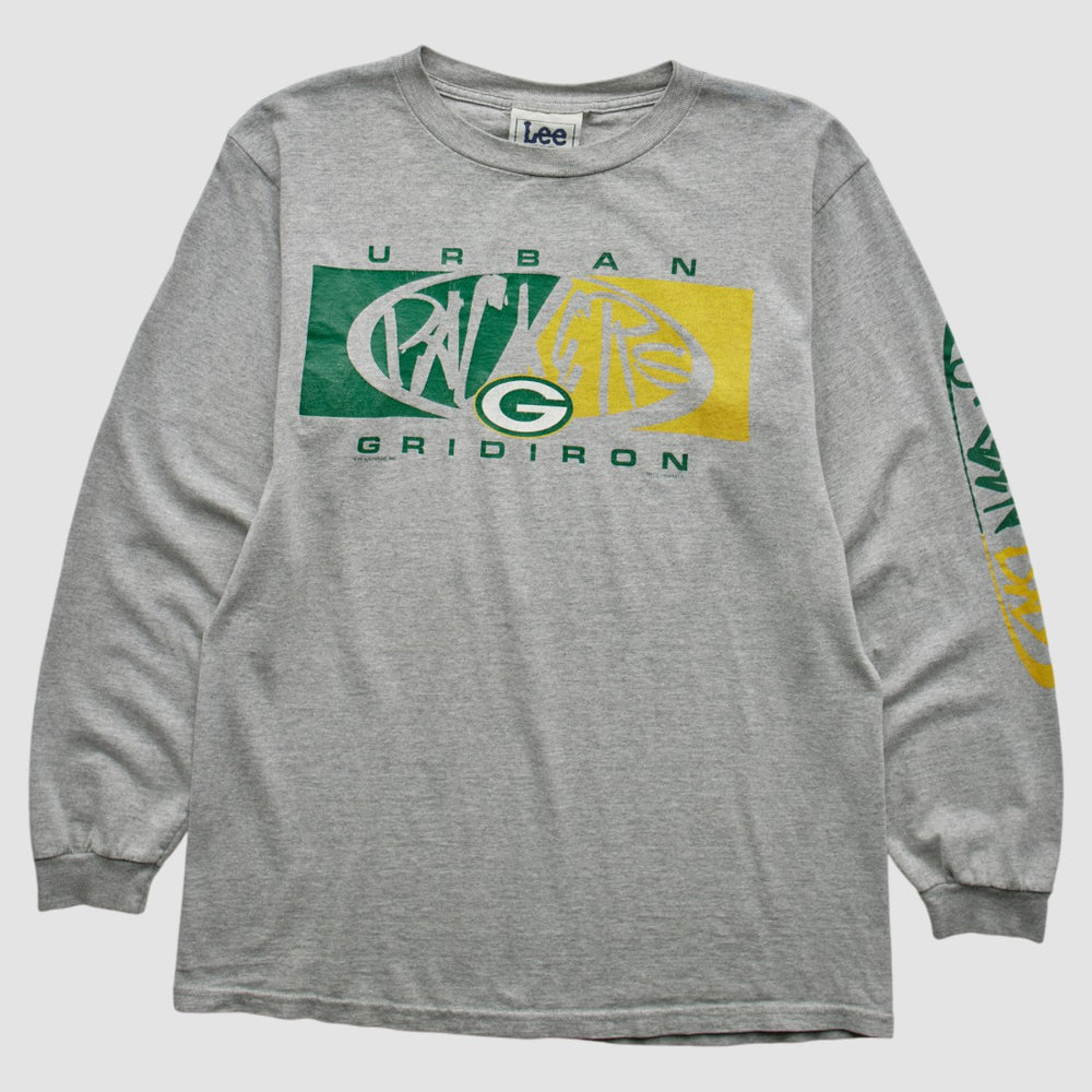 Green Bay Packers Lee Apparel 90s Long Sleeve T-shirt Heather Gray Vintage | Fanatics