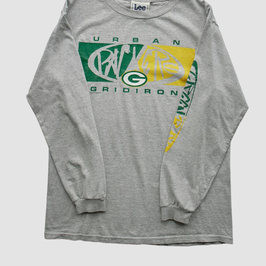 Green Bay Packers Lee Apparel 90s Long Sleeve T-shirt Heather Gray Vintage | Fanatics