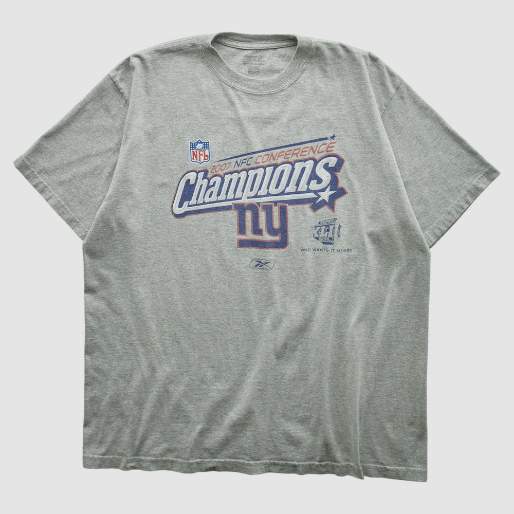 New York Giants Reebok 2007 T-shirt Heather Gray Vintage | Fanatics