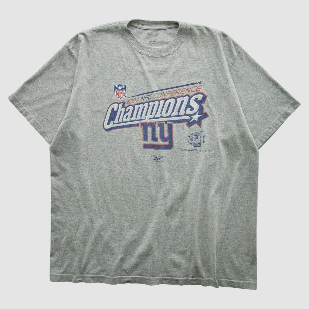 New York Giants Reebok 2007 T-shirt Heather Gray Vintage | Fanatics