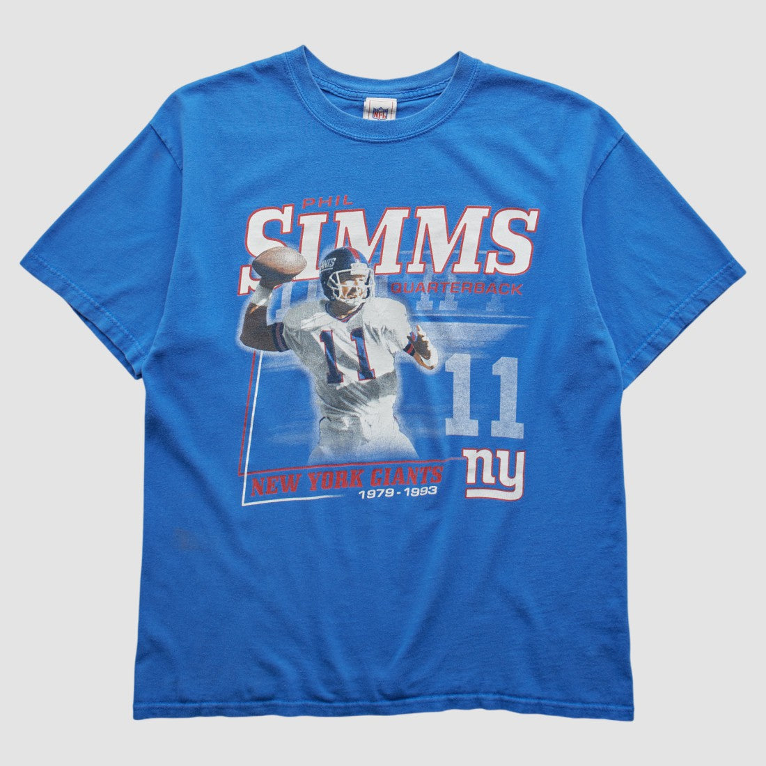 Phil Simms NFL 2000s T-shirt Blue Vintage | Fanatics