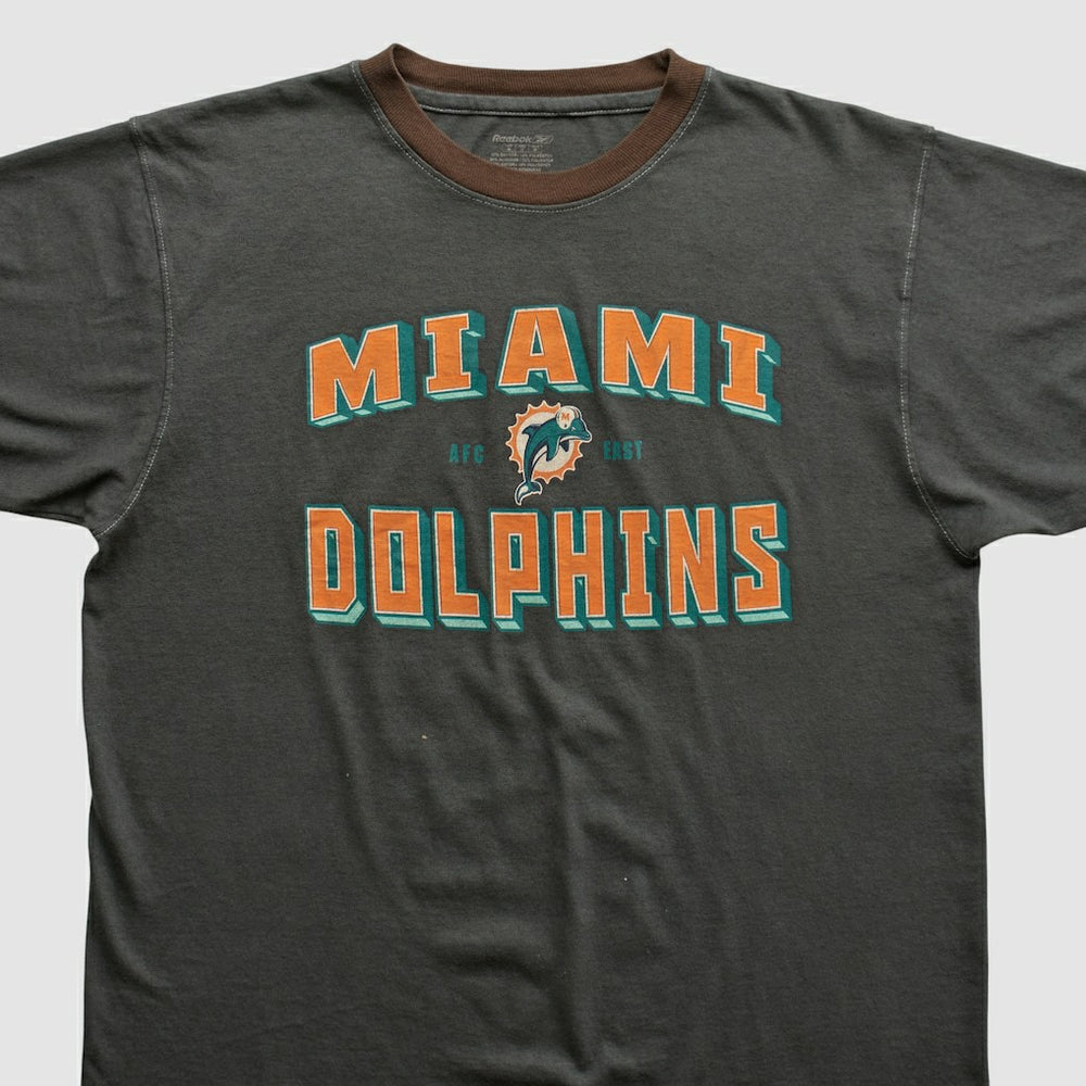Miami Dolphins Reebok 2000s T-shirt Charcoal Vintage | Fanatics