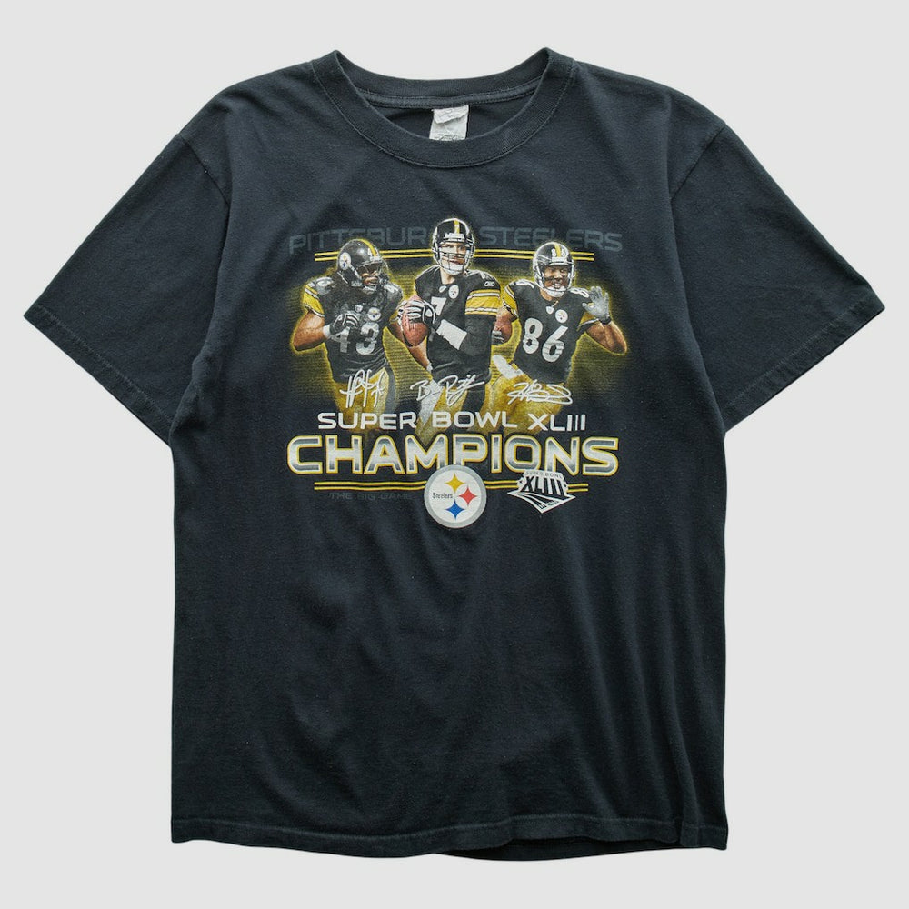 Pittsburgh Steelers Anvil 2009 T-shirt Black Vintage | Fanatics