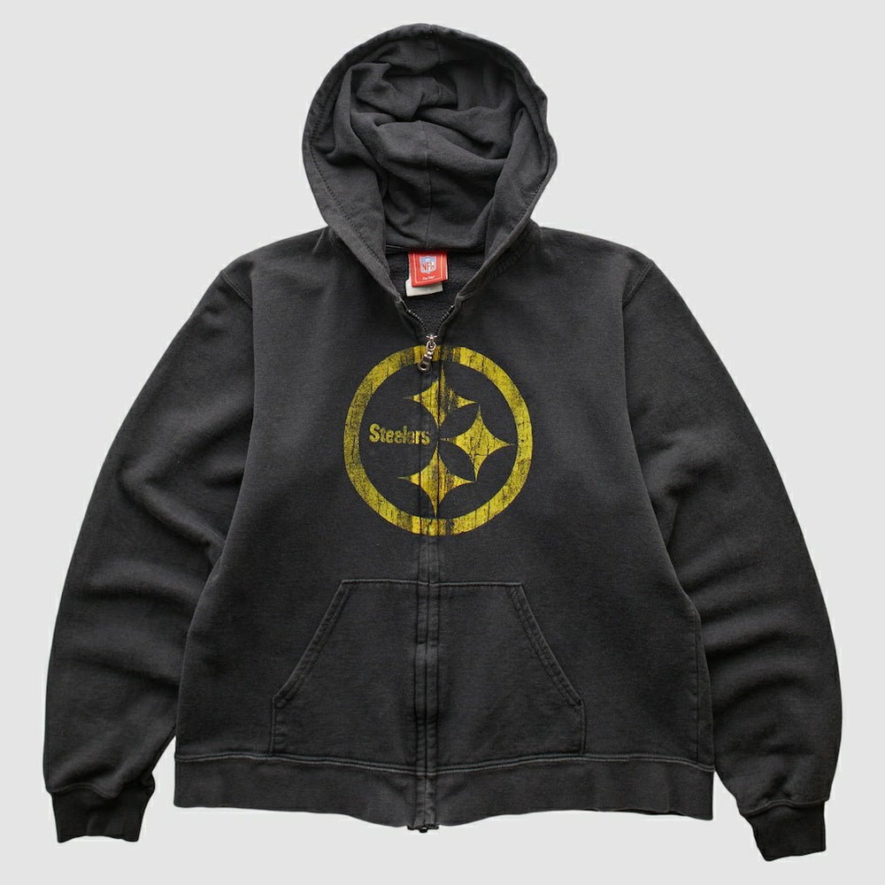 Pittsburgh Steelers NFL 2000s Hooded Full Zip Sweatshirt Black Vintage | Fanatics