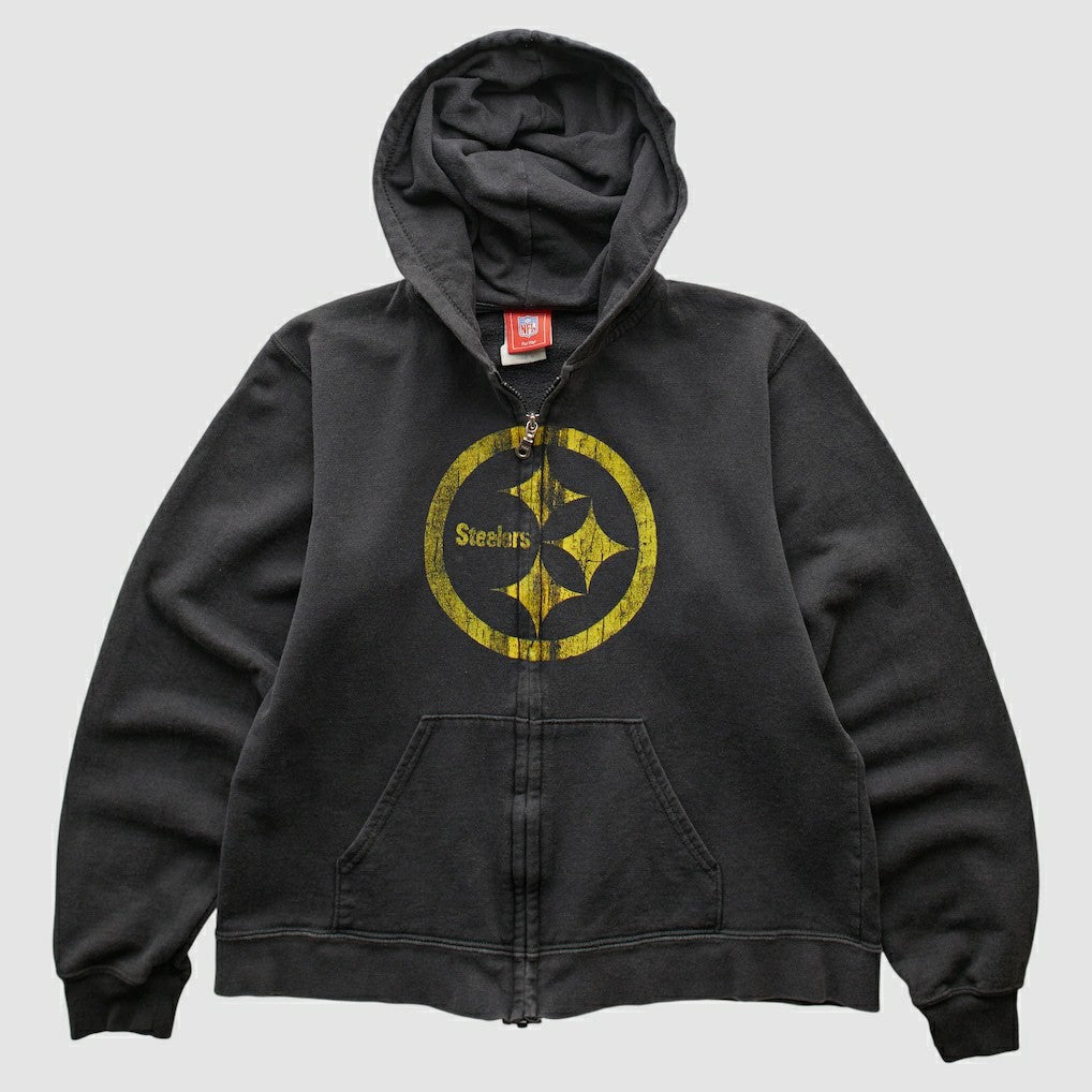 Pittsburgh Steelers NFL 2000s Hooded Full Zip Sweatshirt Black Vintage | Fanatics