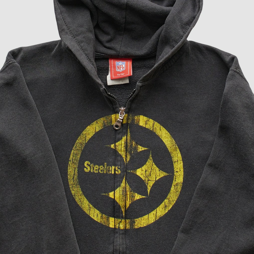 Pittsburgh Steelers NFL 2000s Hooded Full Zip Sweatshirt Black Vintage | Fanatics