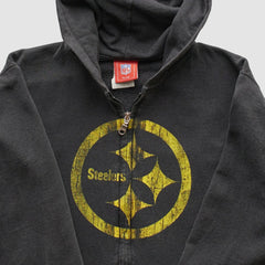 Pittsburgh Steelers NFL 2000s Hooded Full Zip Sweatshirt Black Vintage | Fanatics