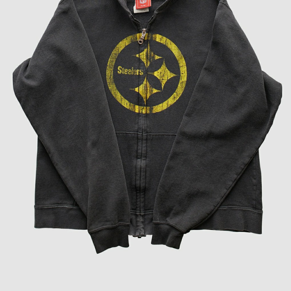 Pittsburgh Steelers NFL 2000s Hooded Full Zip Sweatshirt Black Vintage | Fanatics