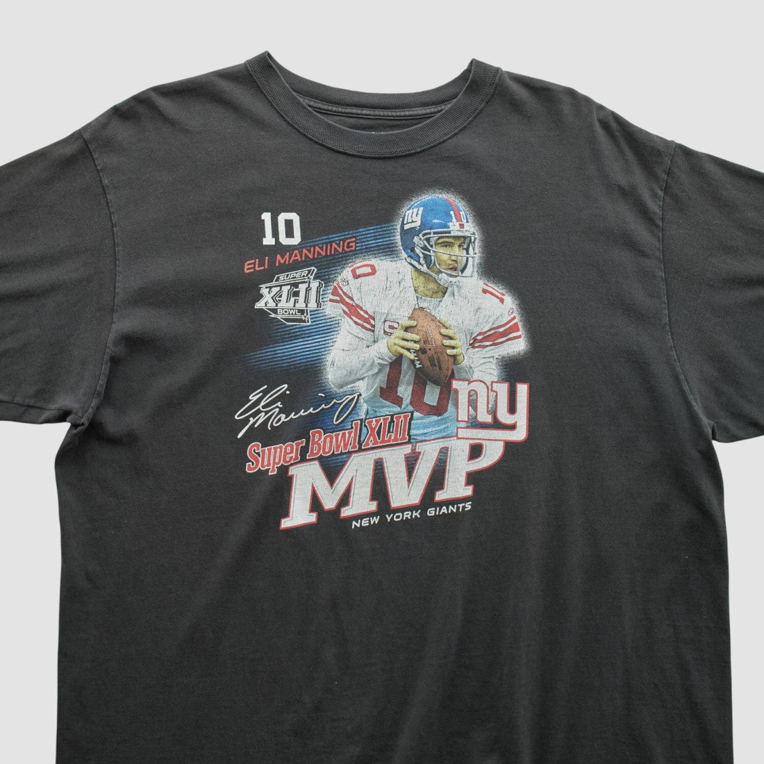 Superbowl XLII MVP Reebok 2008 T-shirt Black Vintage | Fanatics