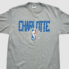 Charlotte Hornets Trench 90s T-shirt Heather Gray Vintage - NBA