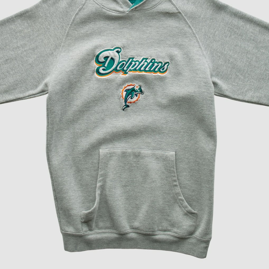 Miami Dolphins NFL 2000s Hooded Pullover Sweatshirt Heather Gray Vintage | Fanatics
