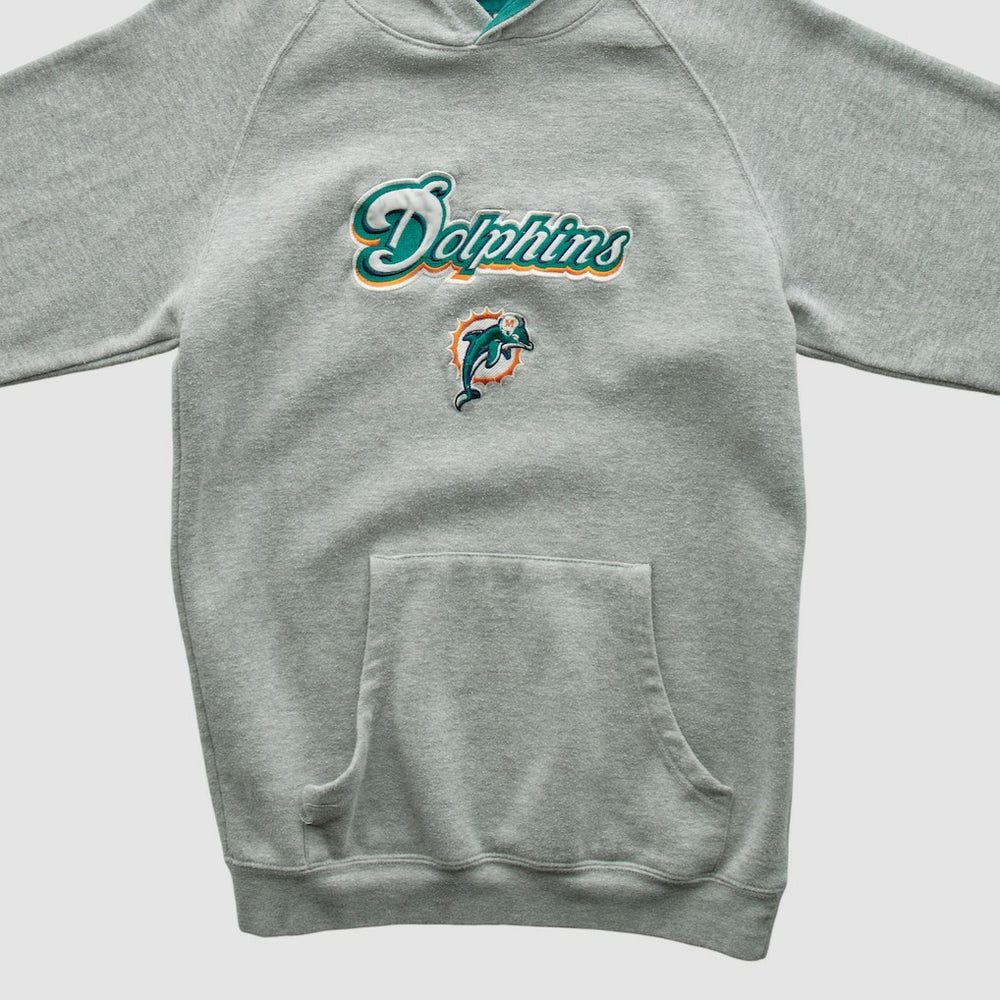 Miami Dolphins NFL 2000s Hooded Pullover Sweatshirt Heather Gray Vintage | Fanatics