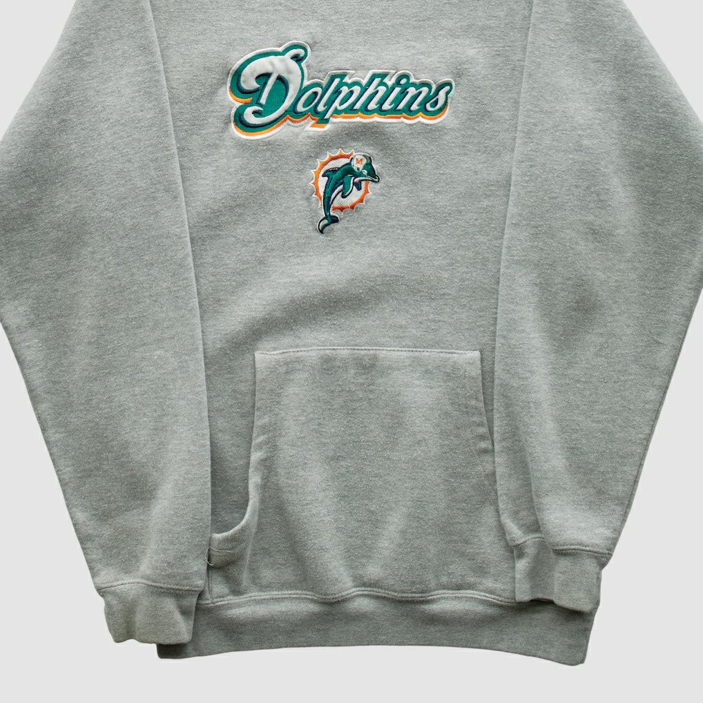 Miami Dolphins NFL 2000s Hooded Pullover Sweatshirt Heather Gray Vintage | Fanatics